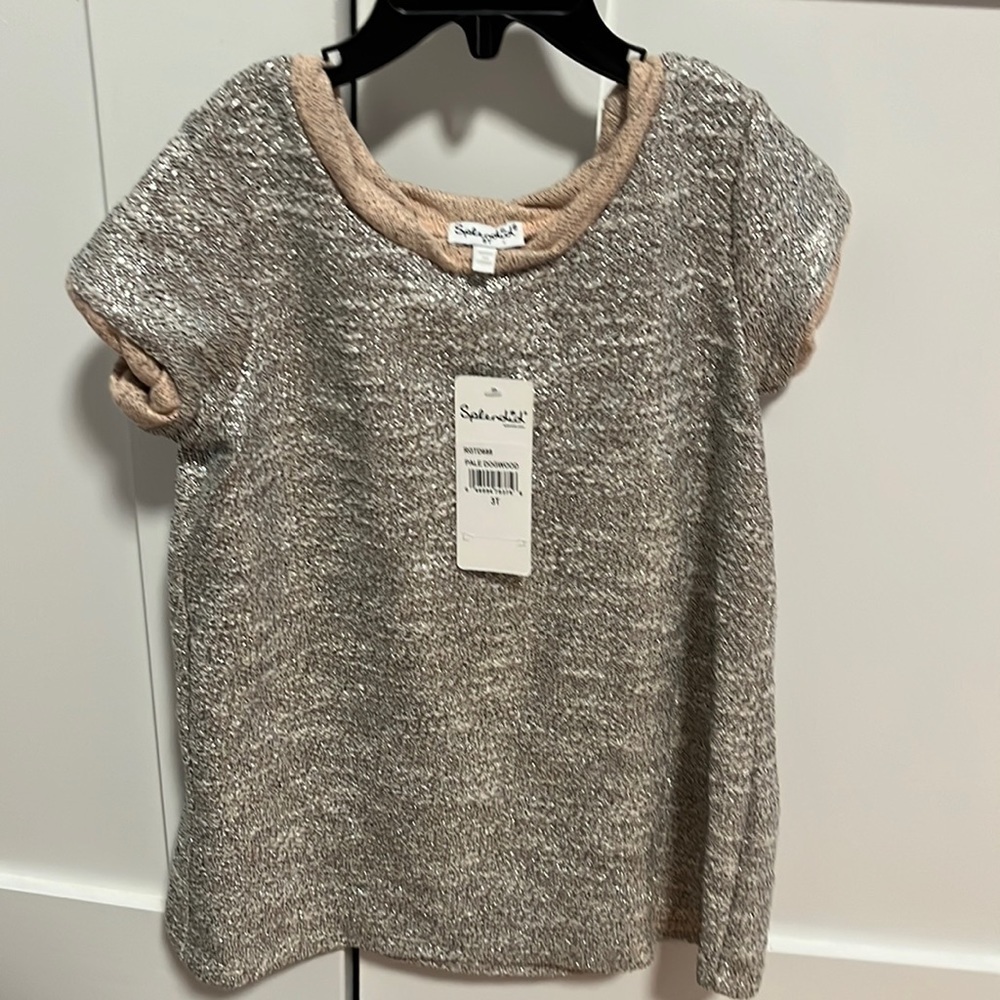 SPLENDID NWT 3T peach and silver “tweed” dress